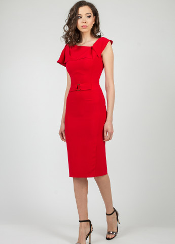 Червона ділова сукня футляр BGL однотонна