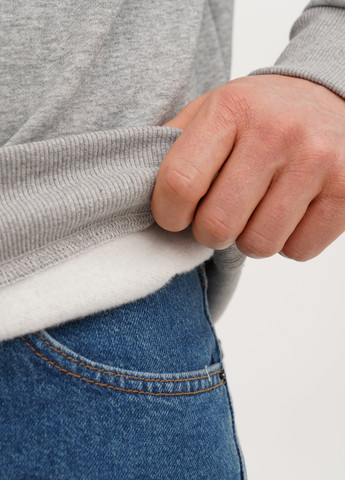 Светло-серый свитшот Trend Collection меланж без декора (315067172)