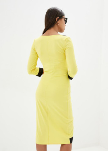 Жовтий кежуал оригінальна жіноче плаття з принтом в стилі кімоно hellebor Podium однотонна