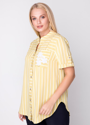 Желтая кэжуал рубашка в полоску A'll Posa