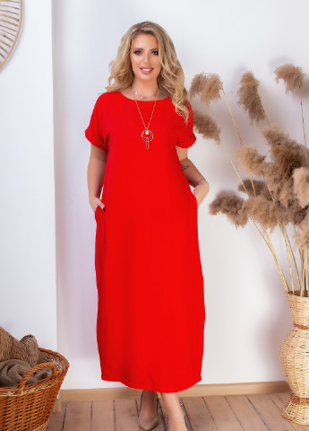 Червона коктейльна сукня Charm Collection однотонна