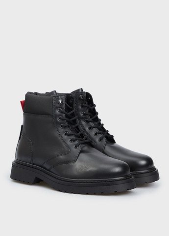 Черные осенние ботинки тимберленды Tommy Jeans