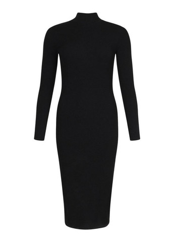 Черное кэжуал платье платье-водолазка Boohoo однотонное