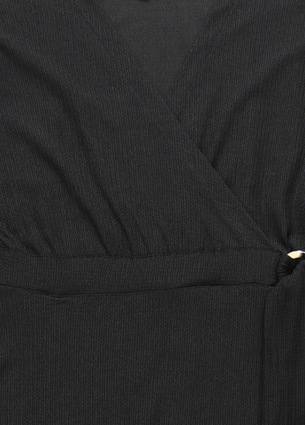 Чорна кежуал сукня на запах, плісована C&A однотонна