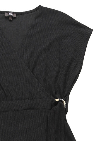 Чорна кежуал сукня на запах, плісована C&A однотонна