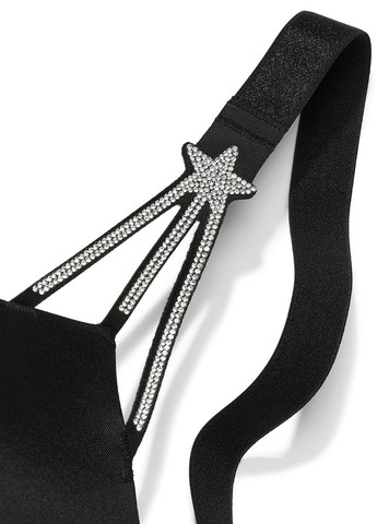 Чёрный балконет бюстгальтер Victoria's Secret с косточками полиамид