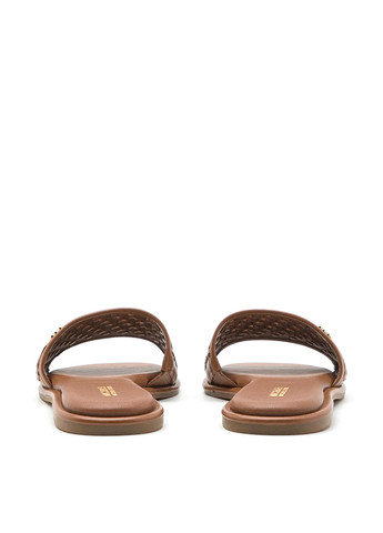 Коричневые шлепанцы Michael Kors с логотипом, плетение