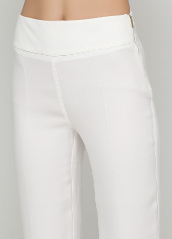 Белые кэжуал демисезонные прямые брюки Mango
