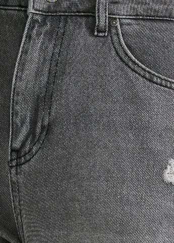 Джинси KOTON вкорочені, завужені однотонні графітові джинсові бавовна
