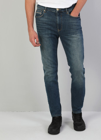 Синие демисезонные свободные джинсы Colin's