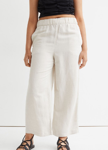 Широкі штани із суміші льону H&M (254337310)