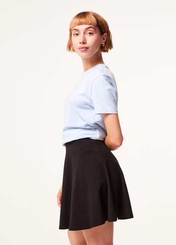 Черная кэжуал однотонная юбка Jennyfer клешированная