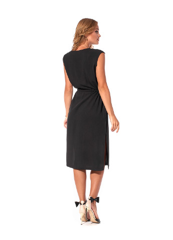 Черное кэжуал платье SL- FASHION однотонное