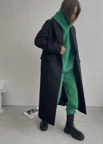 Черное демисезонное Пальто Moni&co