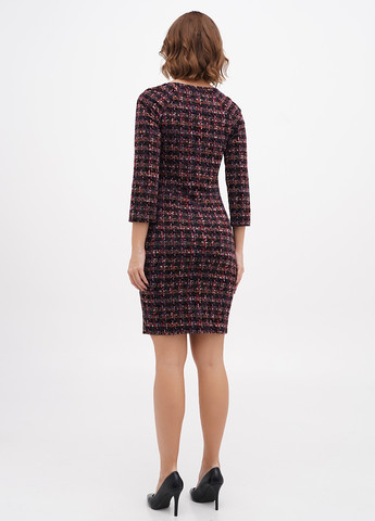 Бордова кежуал сукня силуетна Sassofono в клітинку