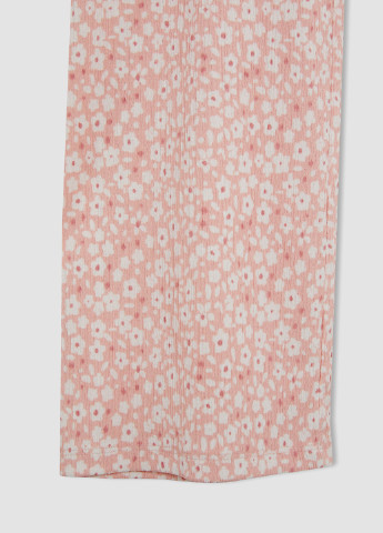 Комбинезон DeFacto комбинезон-брюки цветочный светло-розовый кэжуал полиэстер