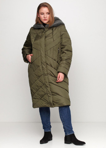 Оливковая (хаки) зимняя куртка Laki