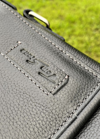 Сумка чоловіча шкіряна повсякденна з клапаном 309 B чорна Tom Stone (213138573)