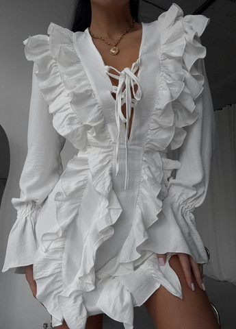 Білий кежуал сукня Fashion однотонна