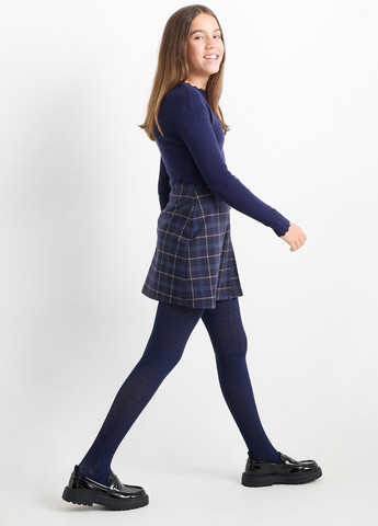 Темно-синій демісезонний комплект (спідниця, колготки) C&A