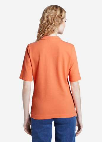 Оранжевая женская футболка-поло Tom Tailor однотонная