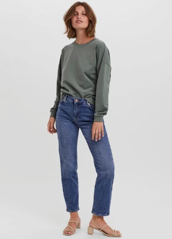 Сіро-зелений світшот Vero Moda однотонний (245183723)