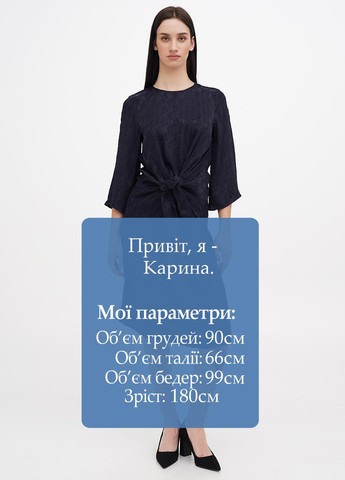 Темно-синя кежуал сукня H&M з квітковим принтом