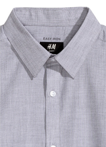 Серая классическая рубашка однотонная H&M