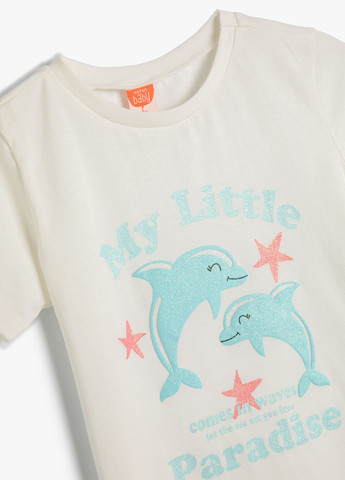 Молочная летняя футболка KOTON