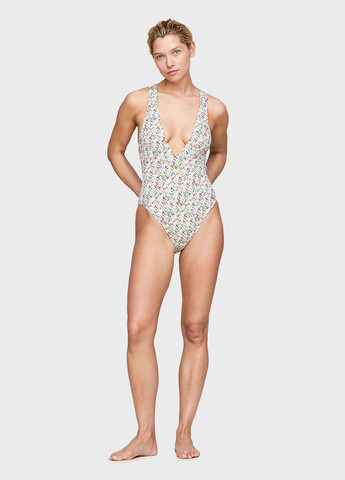 Комбинированный летний купальник слитный, пландж Tommy Hilfiger