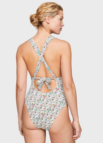 Комбинированный летний купальник слитный, пландж Tommy Hilfiger