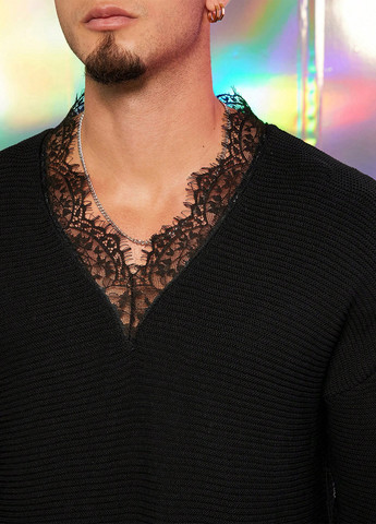 Черный зимний пуловер пуловер SHEIN