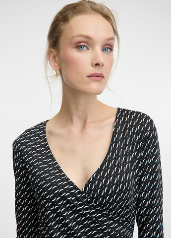 Чорно-білий кежуал сукня на запах Orsay з малюнком