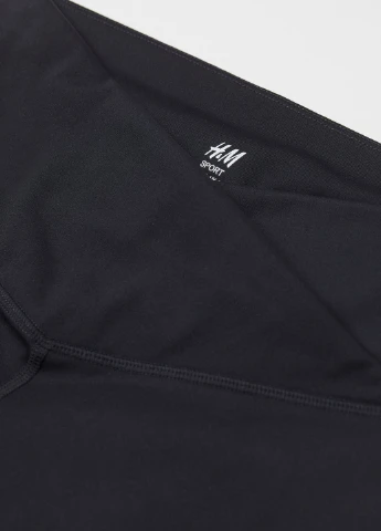 Черные демисезонные спортивные легинсы на запахе H&M