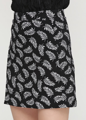 Черная кэжуал с геометрическим узором юбка H&M мини