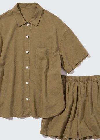 Оливкова (хакі) всесезон піжама (сорочка, шорти) сорочка + шорти Uniqlo