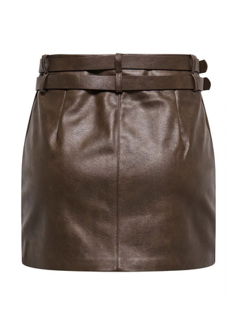 Коричневая кэжуал однотонная юбка Only