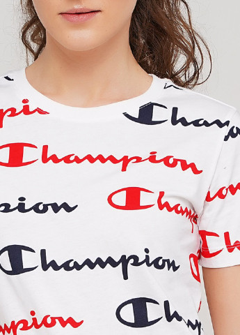Белая всесезон футболка Champion Crewneck T-Shirt