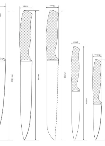 Набор ножей Frost 6 пр. [50126] Vinzer серые,