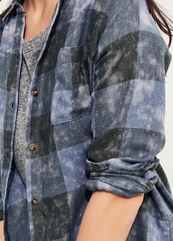 Серая кэжуал рубашка Hollister