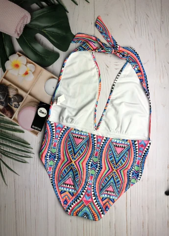 Комбинированный летний цельный купальник раздельный Boohoo