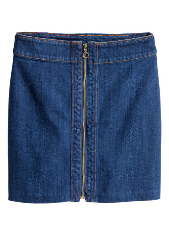 Темно-синяя джинсовая юбка H&M мини