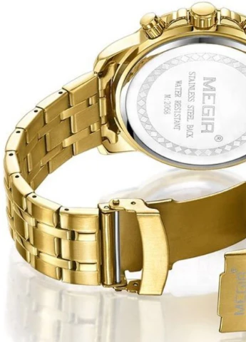 Мужские Часы Gold кварцевые классические, спортивные Megir (226698426)