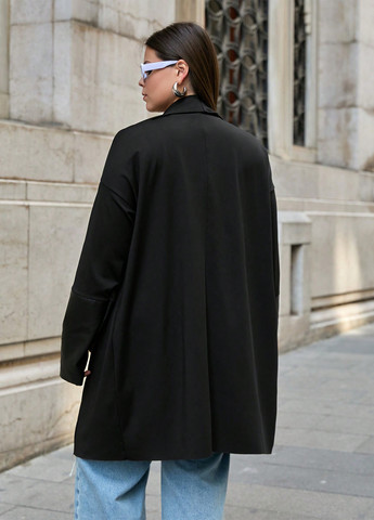 Чорне демісезонне Пальто SHEIN