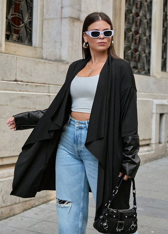 Чорне демісезонне Пальто SHEIN