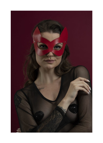 Маска кішечки - Kitten Mask, натуральна шкіра, червона Feral Feelings (252374793)