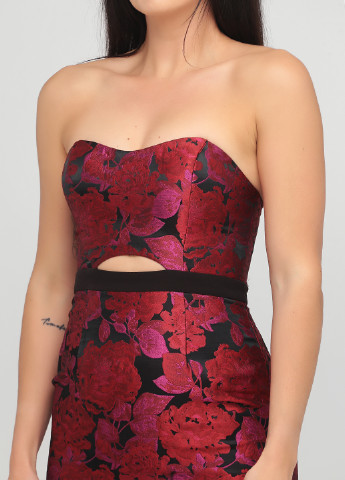 Бордовое платье с открытыми плечами Forever New однотонное