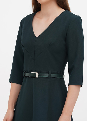 Темно-зеленое кэжуал платье клеш Rebecca Tatti однотонное