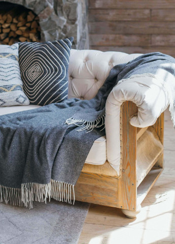 Кашеміровий плед Merino (світло-сірий) Leglo (253876230)