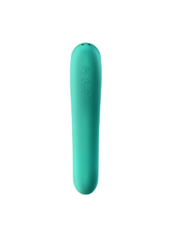 Вакуумний стимулятор із вібрацією Dual Kiss Green Satisfyer (254785209)